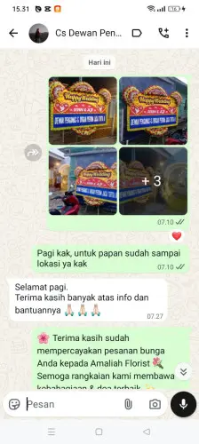 Testimonial Papan Bunga Pernikahan conggeang wetan